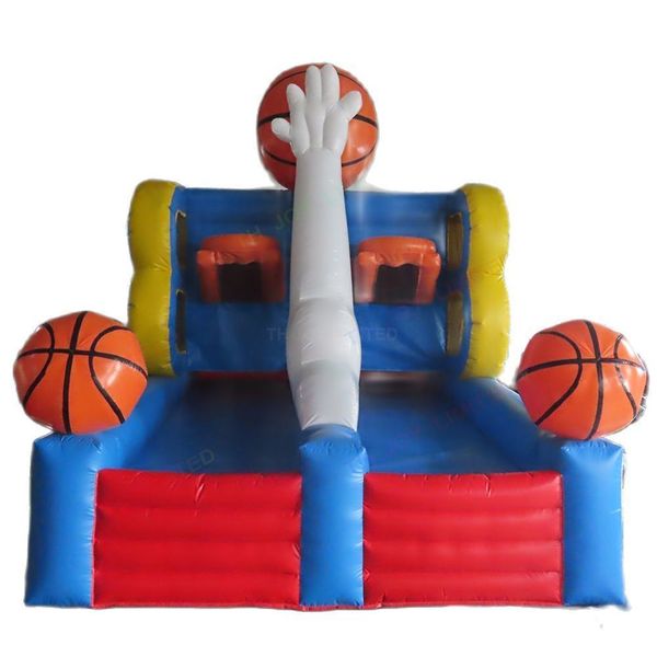 Free shipping Outdoor Activities carnival rental 4mLx3mWx3.5mH (13.2x10x11.5ft) with 6balls inflatable basketball shooting game for sale