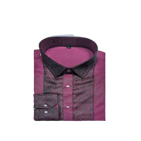 

Oxford spun cotton shirt | Exquisite details, 100% cotton material adds a unique artistic atmosphere, Burgundy