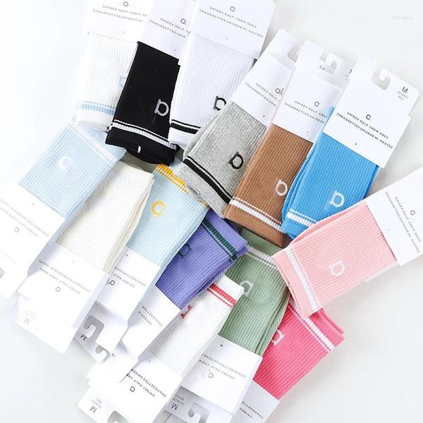 Sports Socks Women's 5A Along Medium Length Yoga Pilates Cotton Non Slip Grip Fitness Training High Quality Breathable All Season Comfort