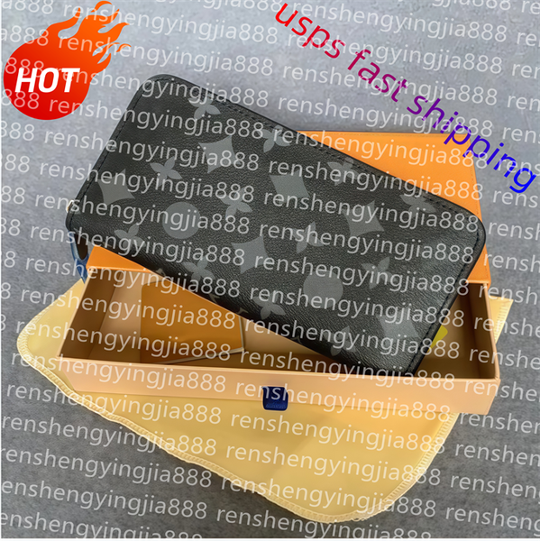 

Top High quality luxury Designer wallet France Paris plaid caviar style woman wallet CardHolders pure color genuine leather sheepskin texture men Purse with box, 4#