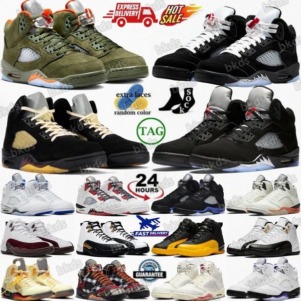 Basketball Shoes 5 Snaekers Womens 5s Mens 12 12s Flu Game Blue Blueberry Barons Cherry Playoffs Taxi Black Metallic Reimagined Reverse Khaled Crimson