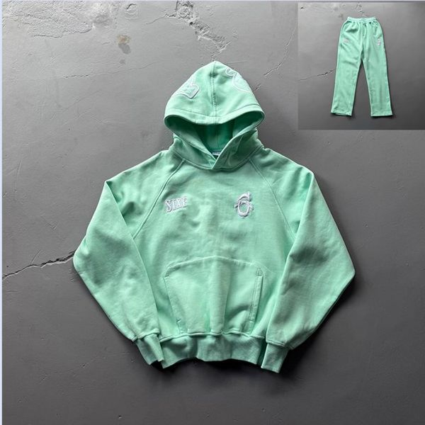 

Men' Tracksuits Designer Embroidered letter hip-hop and velvet pullover hoodie long sweatpants men' trendy sports suit, C3