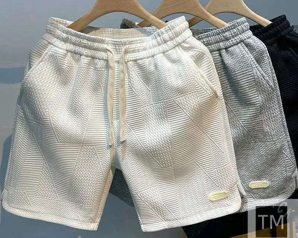 

mens shorts summer running for men casual jogging sport short pants wave pattern solid color drawstring loose dry gym sports, Black