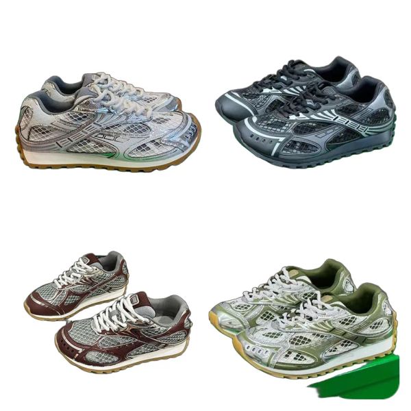 Stylish Leather and Mesh Sneakers