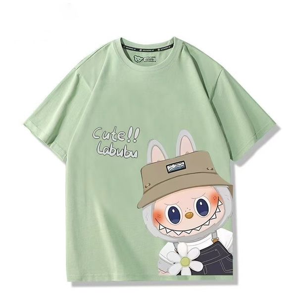 Labubu Men's Designer t shirt Unisex DesigneBlack & White Labubu Men's Cotton T-Shirt with Graphic Print - Comfortable Short Sleeve Crewneck for Daily Wear 5A
