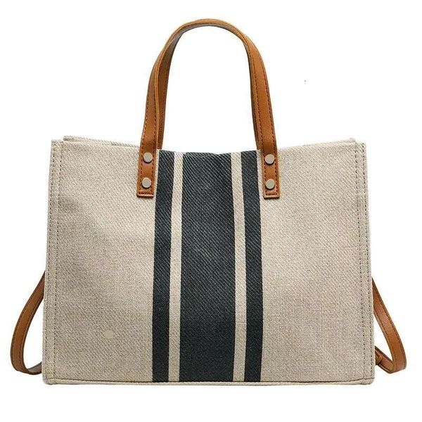 

Designer Bag Free Luxury Bag Shipping New Totes Bag For Women Handheld Briefcase Stripe Single Shoulder Large Capacity Canvas, Color 1