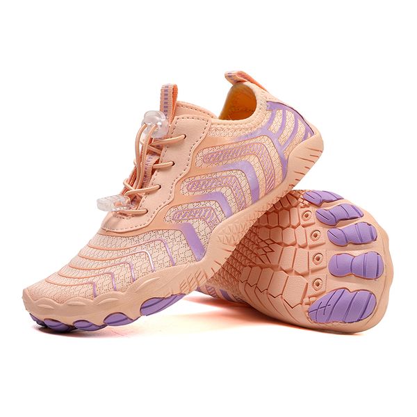 

New quick-drying and breathable wading shoes for canyoning, couple indoor yoga fitness shoes, outdoor swimming five-toe shoes, White and purple