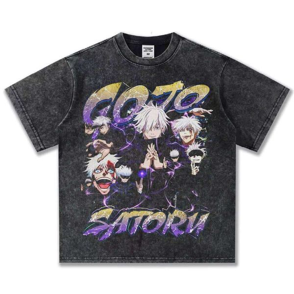 

Clothing Manufacturer Summer New 300g Heavyweight Short Sleeve 100% Cotton Printed Men's Washed T-Shirt, Washed black