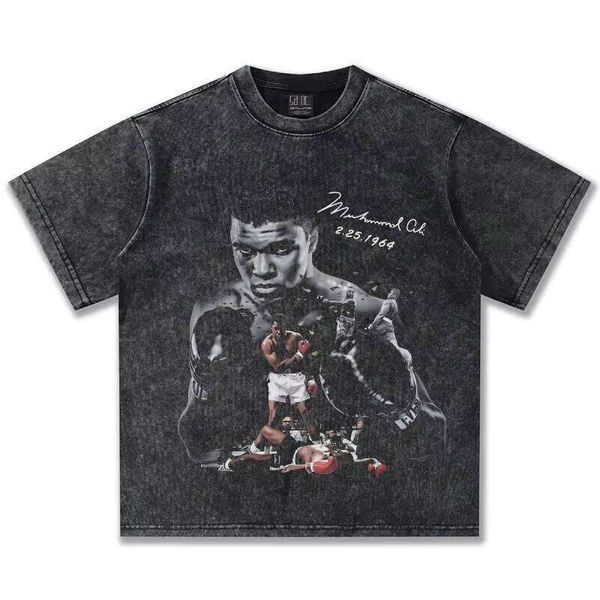 

Clothing Manufacturer Oversized Short Sleeve 100% Cotton Washed Printed Casual Loose New O-Neck T-Shirt, Washed black short sleeve