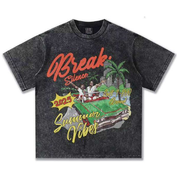 

Loose Fit 100% Cotton Washed Short Sleeve Casual Summer New Men's T-Shirt, White short sleeve