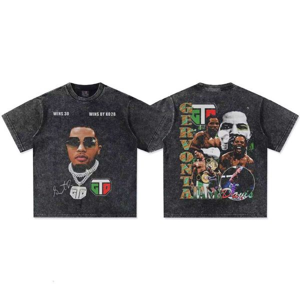 

Spring Summer Oversized Crew Neck Top Fashion Tank 300g Heavy American Short Sleeve 100% Cotton Unisex Small T-Shirt, Washed black short sleeve