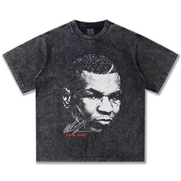 

100% Cotton New Oversized Washed T-Shirt Short Sleeve Printed Casual Loose Men's, Apricot