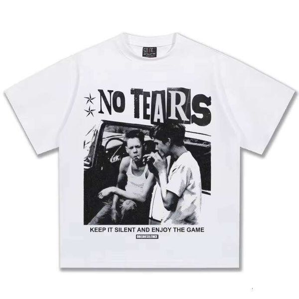 

American Vintage Thick Cotton Men' Short Sleeve Base Layer Cross-Border Summer Solid Color New Hip-Hop T-Shirt, White short sleeve