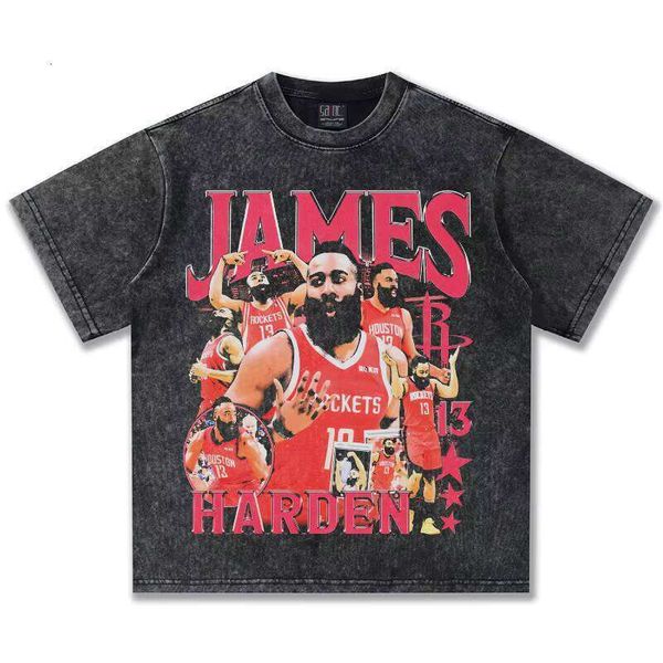 

2025 New American Style Cross Hardened Direct Injection Printed Heavy Cotton Round Neck Unisex Short Sleeve T-Shirt, Black short-sleeve