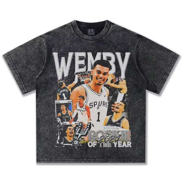 

American Brand Cross-Border Wenban Mountain Pure Cotton Short Sleeve Celebrity Direct Print Unisex 300g T-Shirt, Apricot