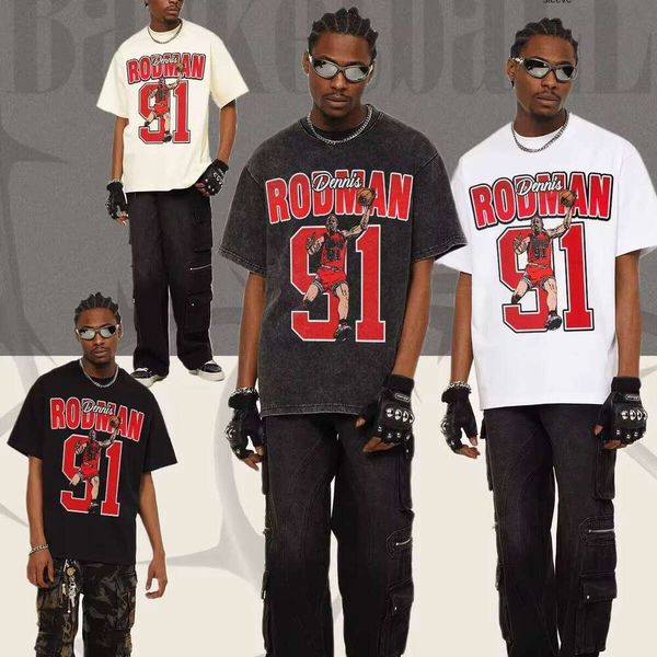 

Rodman American Style 300g Washed Heavy, Direct Spray Printed Small Neck Short Sleeve Top 100% Cotton T-Shirt, Apricot