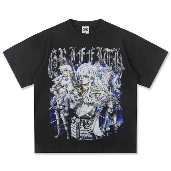 

Clothing Manufacturer 300g Letter Print Short Sleeve High-Quality 100% Cotton Crew Neck Men's T-Shirt, Wash water black