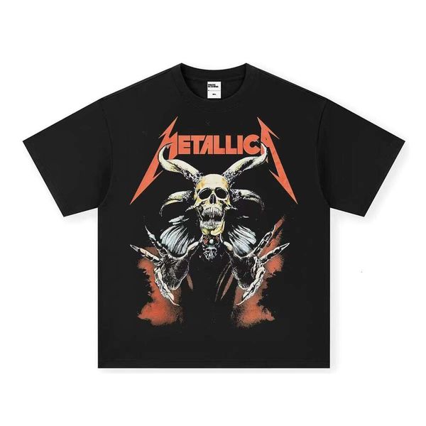 

Unisex 100% Cotton T-Shirt Heavyweight American Style Cross-Border Trend Short Sleeve Small Collar Washed Pure Men's, Solid black short sleeve small neckline)