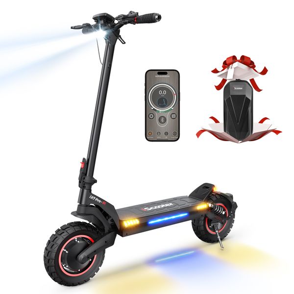 10 inch Electric Scooter Dual motor 2000W 60KM/H E-Scooter offroad with APP 48V/17.5AH 80KM Range iScooter iX7Pro
