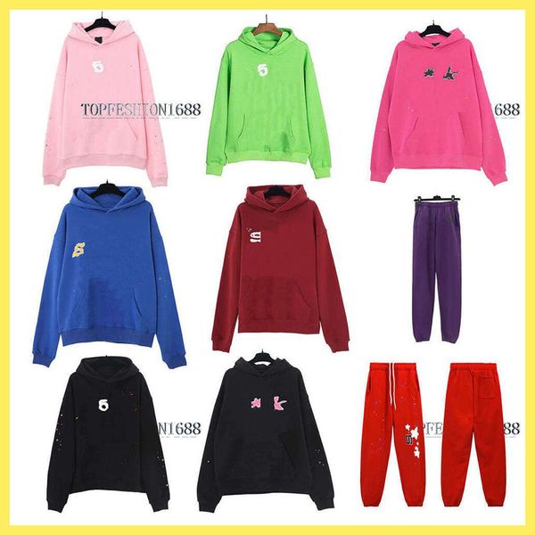 

Mens 555 Hoodies Women yuan sp der hoodie mens hoodie tracksuit High Quality Foam Print Web Graphic Blue Sweatshirts Hoodies hoodies designer mens hoodie US Size S-XL, Beige