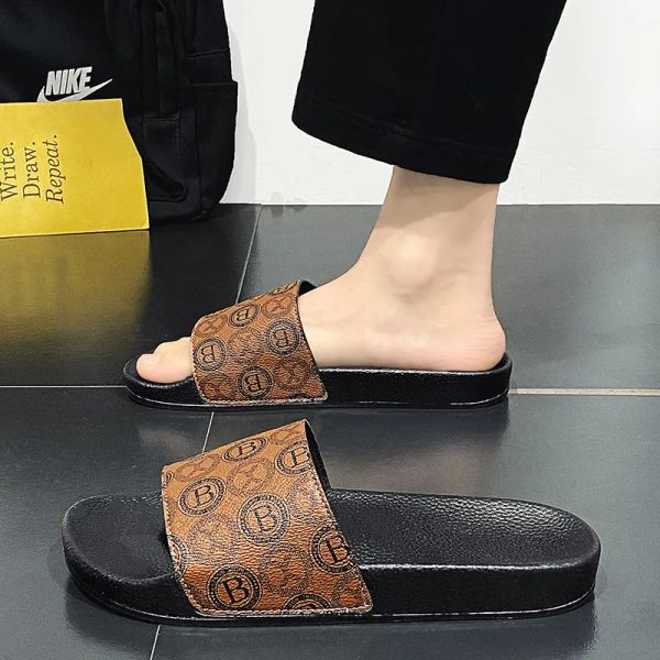

Free Shipping Designer Slippers New 2025 Summer Breathable and Comfortable Sport Sandals Casual Scuffs for Man Black, Colour1