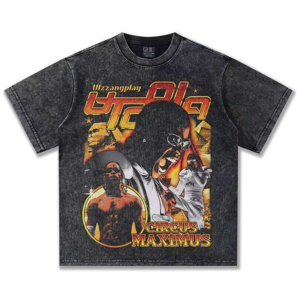 

Summer Style Men's T-Shirt Direct Print Short Sleeve Heavy Fashion Plus Size Casual Loose Fit 300g, White short sleeve