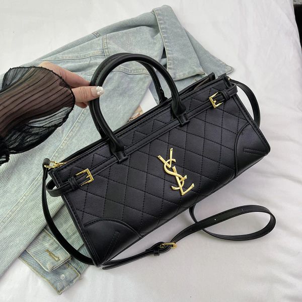 

New Bag Under The Armpit Bag Popular Letter Embroidery Line Commuter Bag Hand Shoulder Diagonal Cross Trend Female Bag, Khaki#