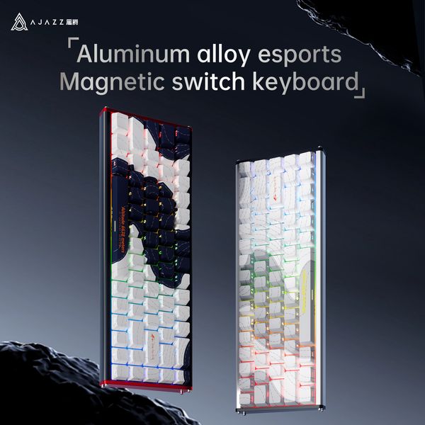 

ajazz alux68 aluminum gaming office keyboard high return rate dual drive customization capabilities