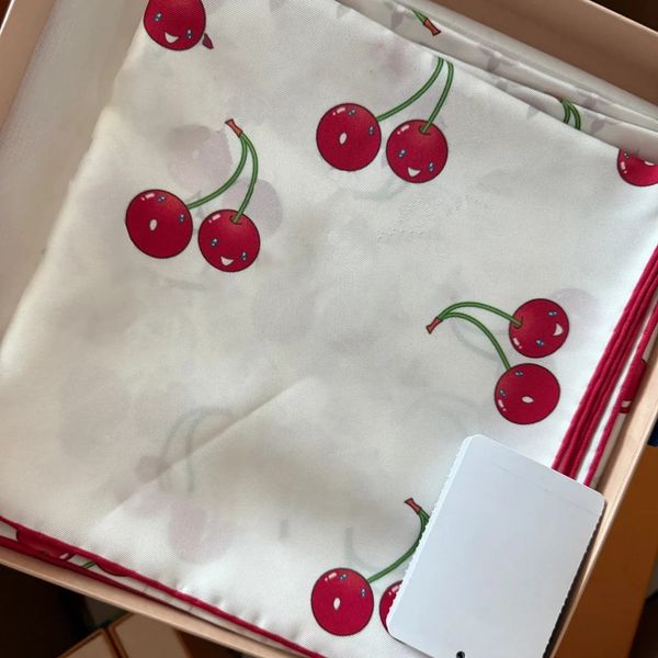 

Designer Scarf cherry silk Silks In the Spring Summer accessories Headband Multicolor print silk 90*90cm with box