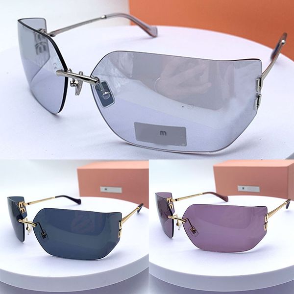 

Summer Miss Designer Rectangular Sunglasses 51S 54Y Classics Runway Eyewear Ultra Light Frame Curved Frameless Titanium Alloy Glasses Outdoor UV Protection
