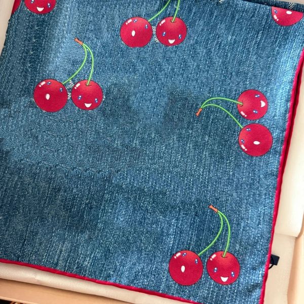

Designer Scarf cherry silk Silks In the Spring Summer accessories Headband Multicolor print silk 90*90cm with box 01
