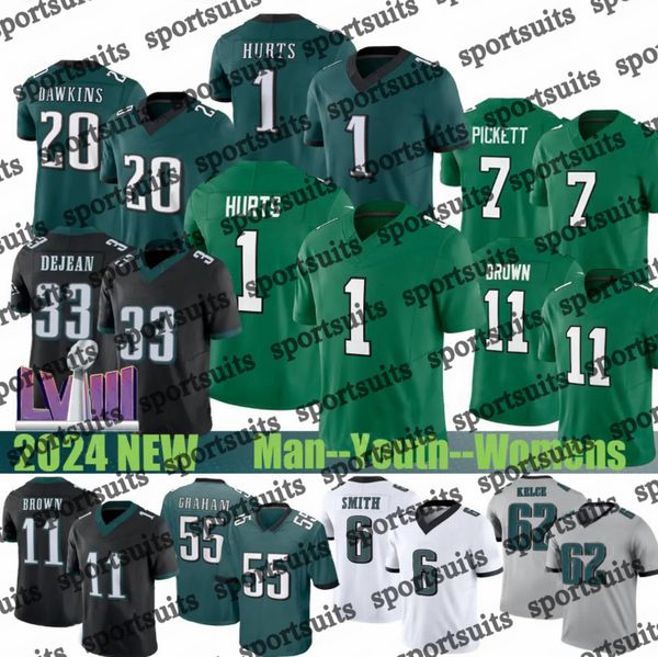 Philadelphiacity eagleses jersey Philadelphiacityeagles jersey 26 Saquon Barkley Jason Kelce Jalen Hurts AJ Brown DeVonta Smith Cooper DeJean Football Jerseys