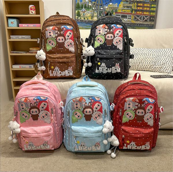 

Labubu Backpack Kids Teenager Children Shoulders Cartoon Pattern Students School Boys Girls Leisure Travel Bags Christmas Gifts, Blue