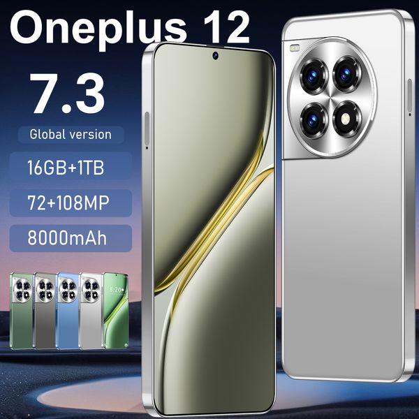 Global Version 1 Smartphone Oneplus 12 Android 7 3 Inch Large 16+1T New HD Screen 5G Mobile Phone 72Mp Pixel Cellphone L250808 16+1T