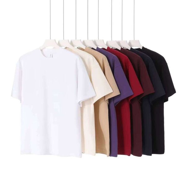 

New Summer Collection Simple Solid Color 240g Short Sleeve Casual Loose T-Shirt, The genn hong