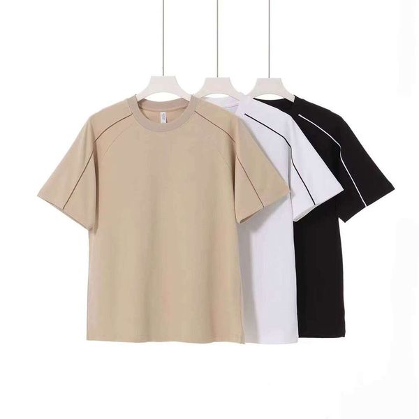 

Fashionable Simple Summer Round Neck 230g Short Sleeve Casual Loose T-Shirt, Old bai