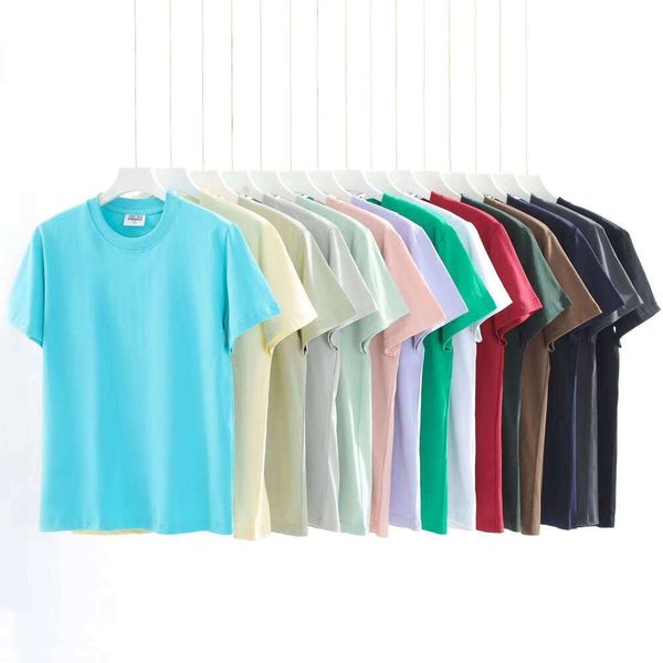 

Clothing Manufacturer New Summer Collection 240g 100% Cotton Solid Color Simple Short Sleeve Men' T-Shirt, Coffee color