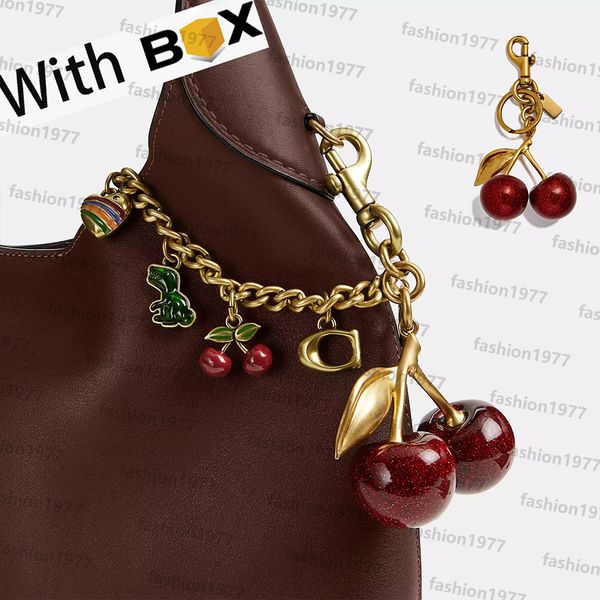 

Top Quality Bag Charm keychain for Women cute bag charms fruit cherry Classic Pendant Fashion Key Rings quality Refreshing Style Resin key chain Lanyards