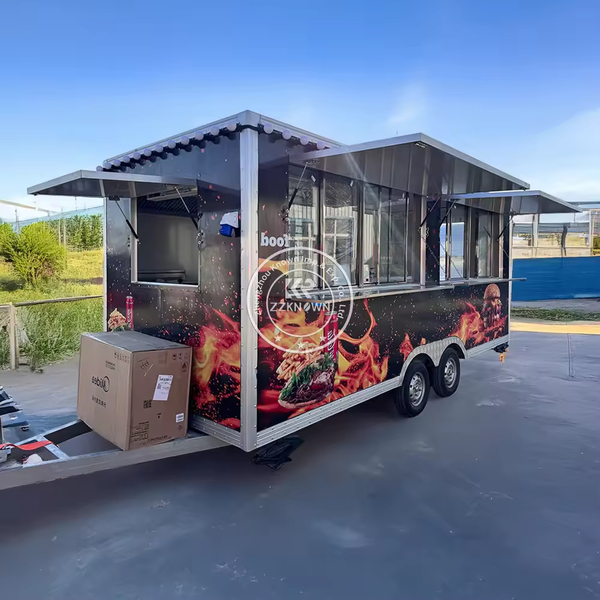 

Mobile Food Trailer Concession Food Truck Street Restaurant Hot Dog Ice Cream Cart Fully Equipped Mobile Catering Truck