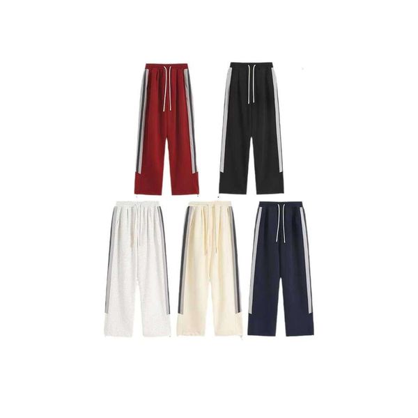 

380g Composite Cotton Spring and Autumn High Waist Loose Tight Long Pants for Men, Apricot color