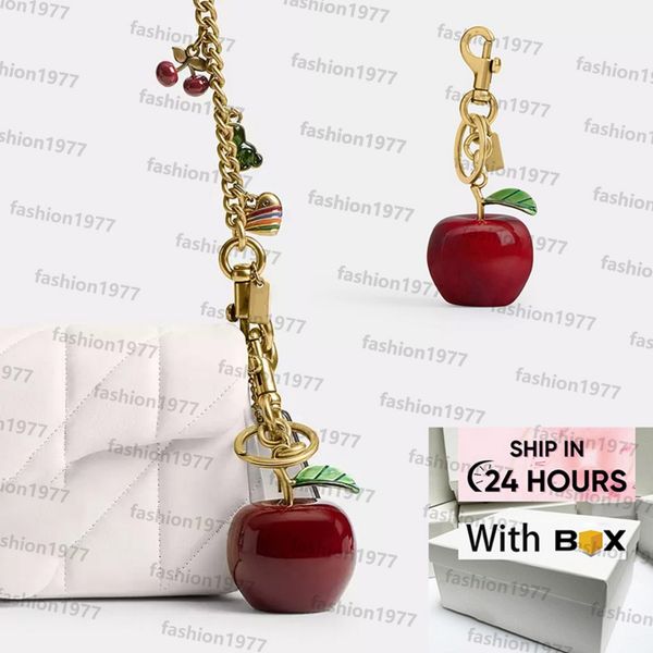 

Bag Charm keychain for Women cute bag charms fruit cherry Classic Pendant Fashion Key Rings quality Refreshing Style key chain Lanyards with box