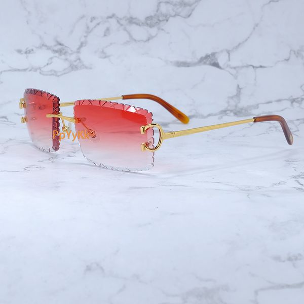 

Frameless sunglasses Diamond Cut Sunglasses Designer Wire C Luxury Sun Glasses HipHop Driving Shades Eyewear Rilmess Glasses Gafas De Sol Hombre