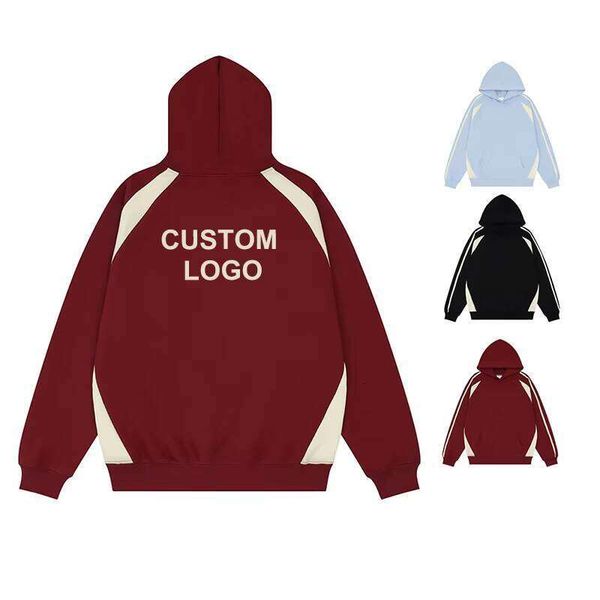 

Premium Women's Heavyweight Cotton Oversized Pullover Hoodie Custom Top Embroidered French Terry Drop Shoulder Hooded for Winter, Wine red