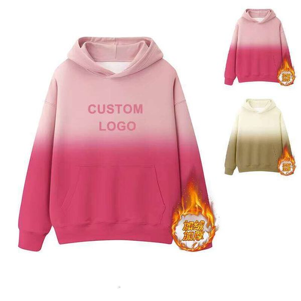 

High Quality 3D Print 300 500 GSM Heavyweight Cotton Oversized Hoodie Custom Heat Transfer Puff Printing Women Hoodies, Apricot