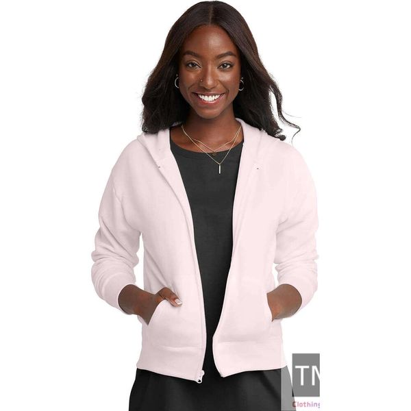 

Women's Ecosmart Fleece Full-zip Hoodie, Zip-up Hooded Sweatshirt, Pale pink