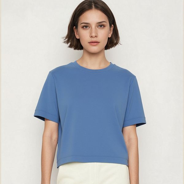 

sweet and salty versatile navy blue round neck tshirt unlocking diverse fashion styles