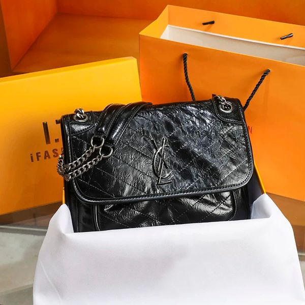 

High Quality Designer Bag Shoulder Bag Luxury Handbag Crossbody Ladies Fashion Black Genuine Leather Women's Bag Tramp Bag Messenger Bag Crossbody Chain Bag, #2