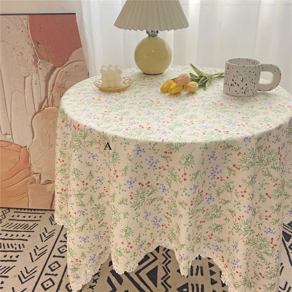 2025 Retro Flannel Pastoral Fabric Dining Background Tablecloth Coffee Table Cloth Rectangle Q4