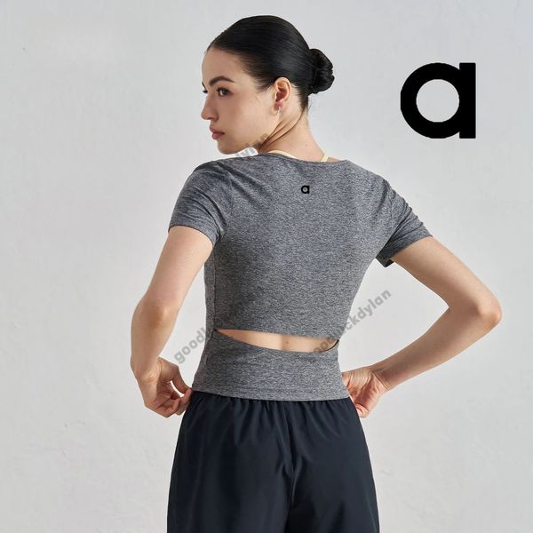 

alocardio Rich Girl Brand 5A Quality Fitness Clothes Sweatshirt Women's Sports T-Shirt for Yoga - Short Sleeve Fitness Outerwear, Black