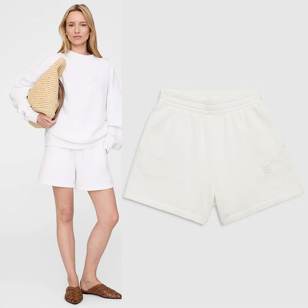 

Women's Shorts aniness 25ss High Quality Summer New Luxury Designer Cotton Straight Pants bing Classic Hot Letter Embroidered Floral Elastic Waist Cotton Shorts tn, Dark grey